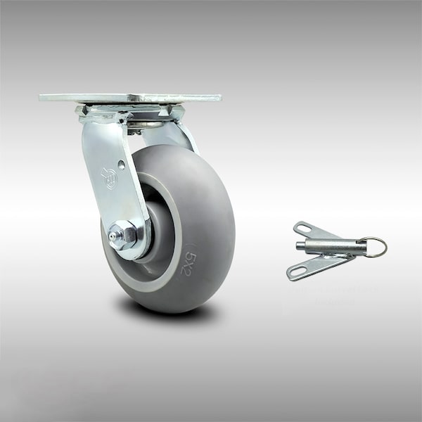 5 Inch SS Thermoplastic Rubber Swivel Caster with Ball Bearing and Swivel Lock